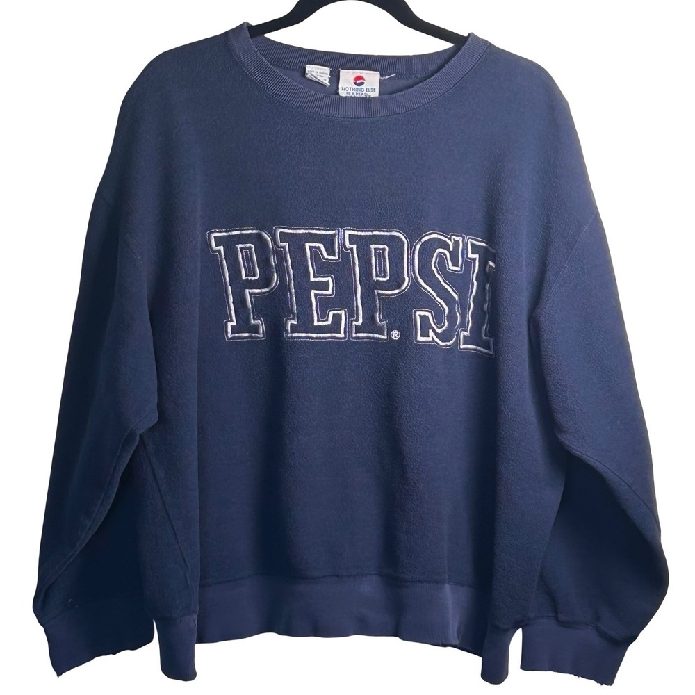 Pepsi Vintage 90s Crewneck Oversize Sweatshirt Size Large Distressed‎ Graphic